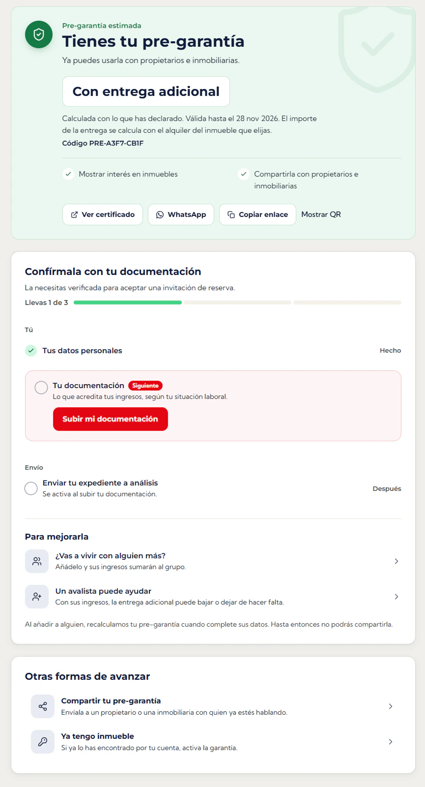 Result: estimated pre-guarantee, document progress and ways to strengthen it