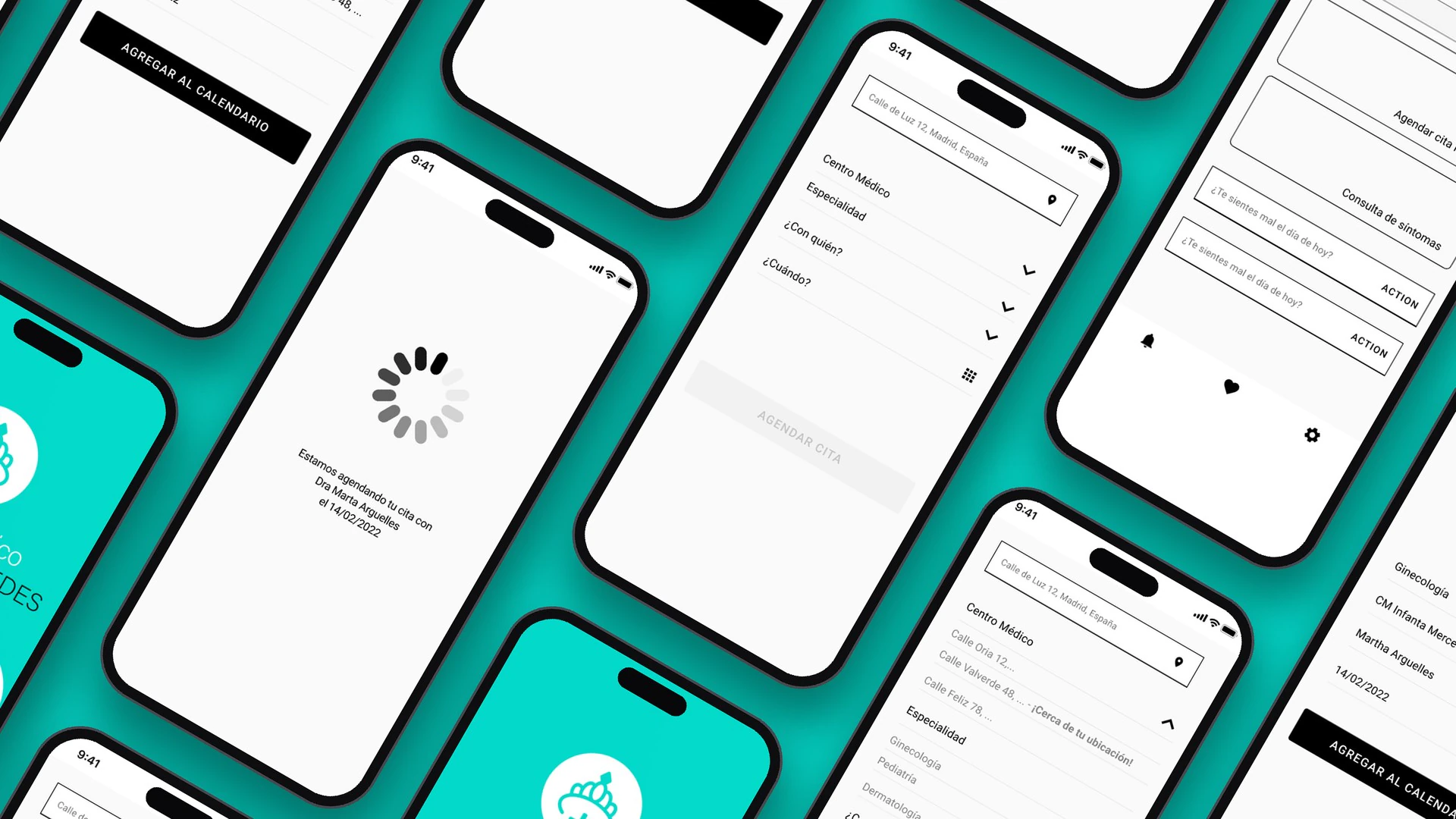 Screens from the project Centro Médico IM
