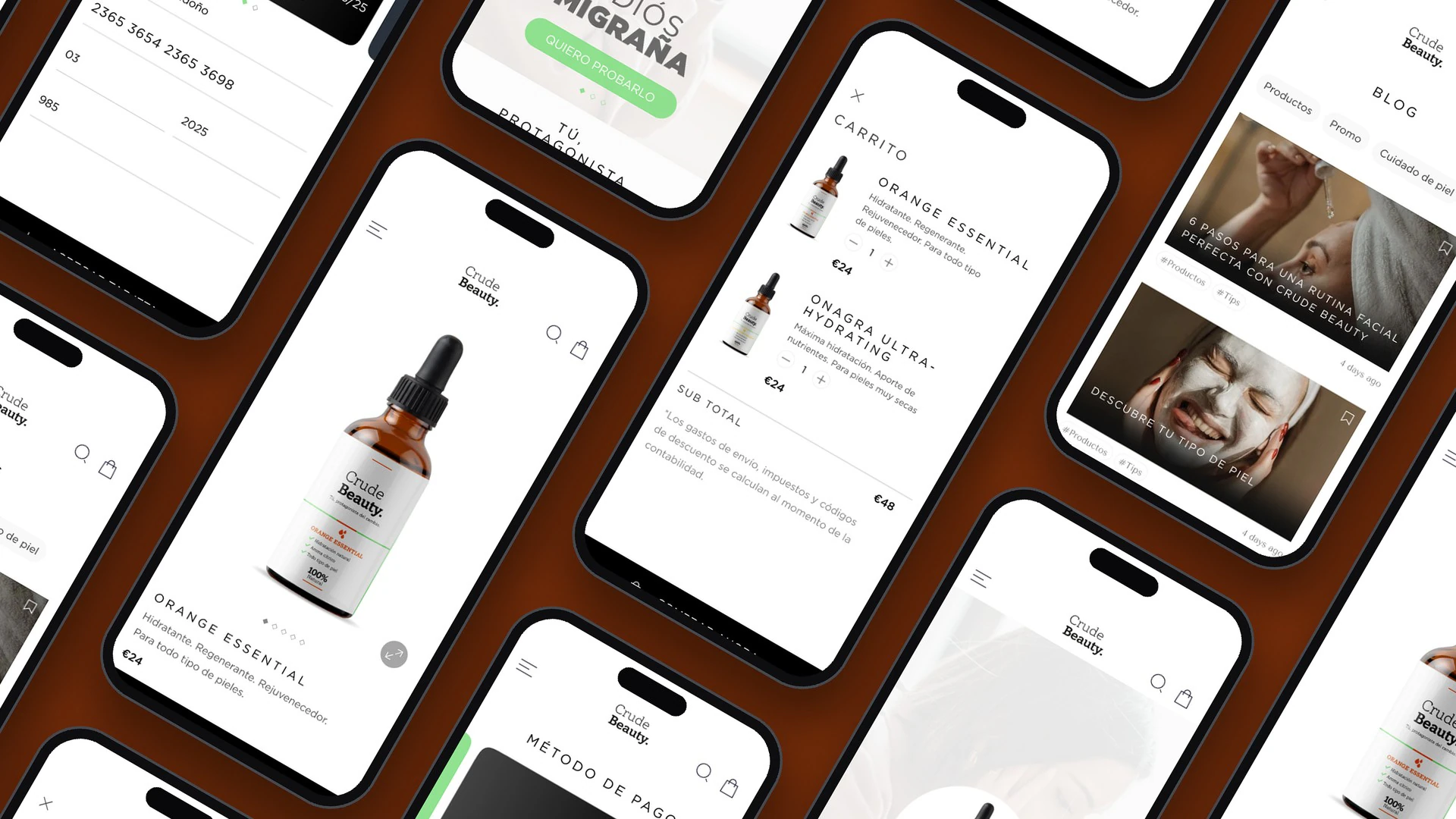 Screens from the project CrudeBeauty