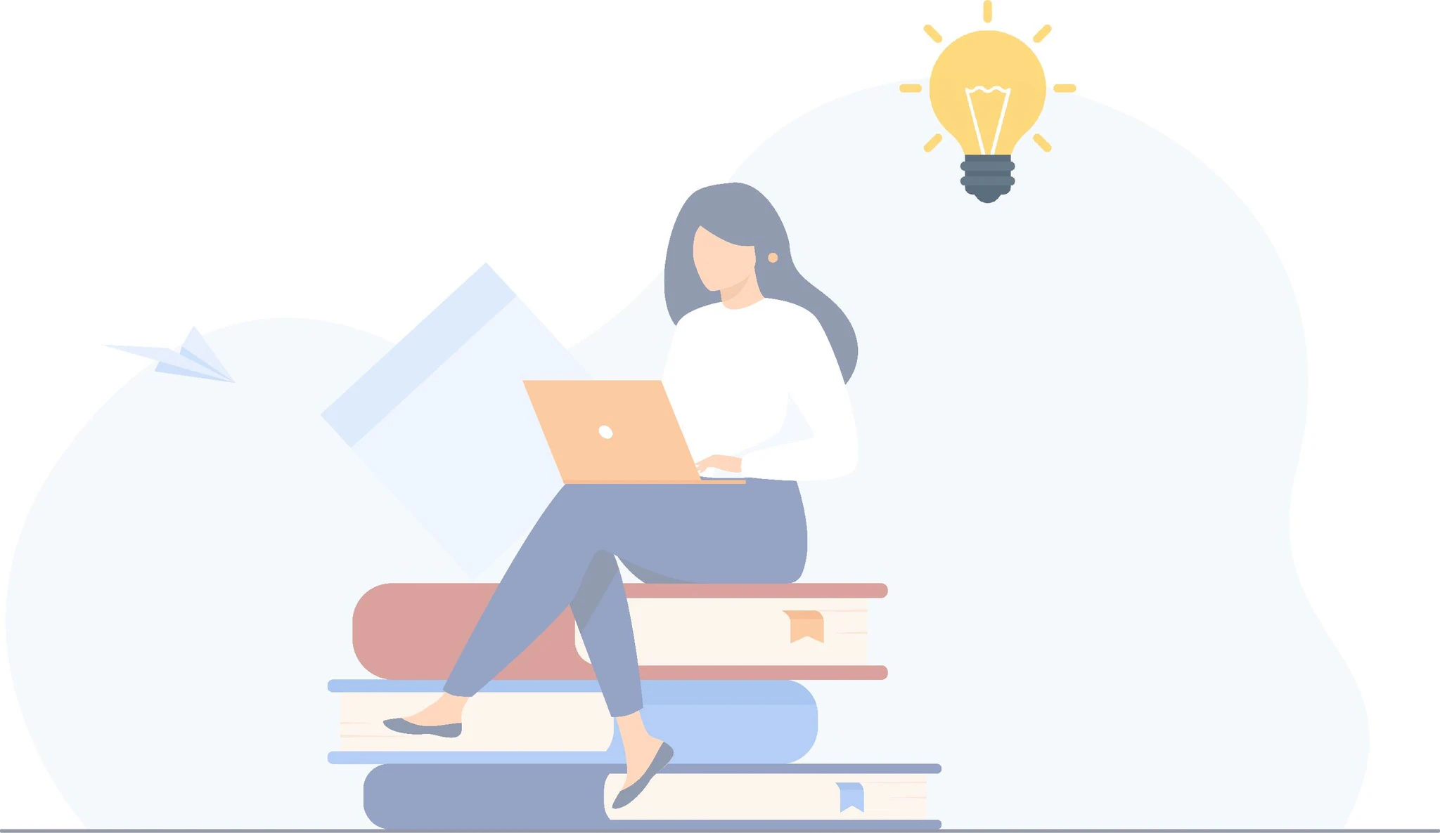 Ilustración de una persona trabajando con su portátil