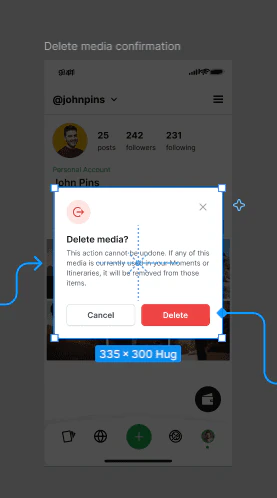 Pantalla de la app con un estado complejo